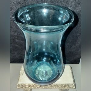 800Flowers blue vase. 8.75”